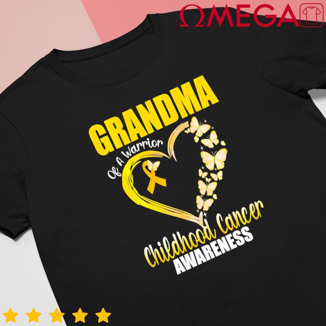 Butterfly Grandma of a Warrior Childhood Cancer Awareness shirt