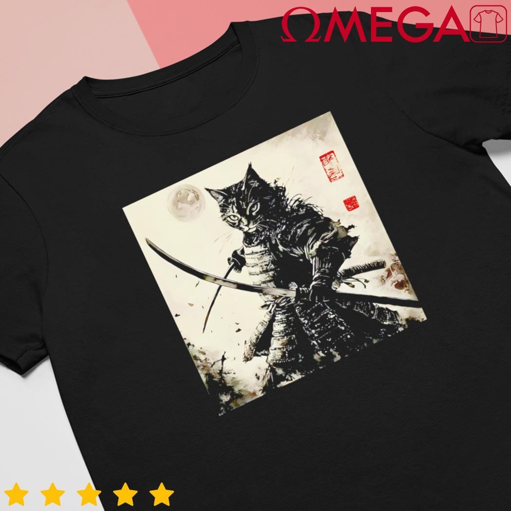 Cat Japanese Samurai Ukiyo E Art shirt