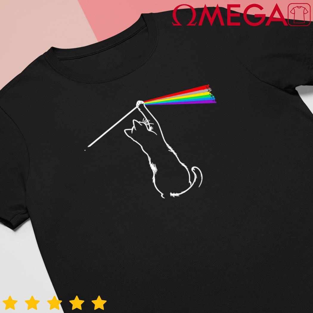 Cat rock music gift funny cat rainbow shirt