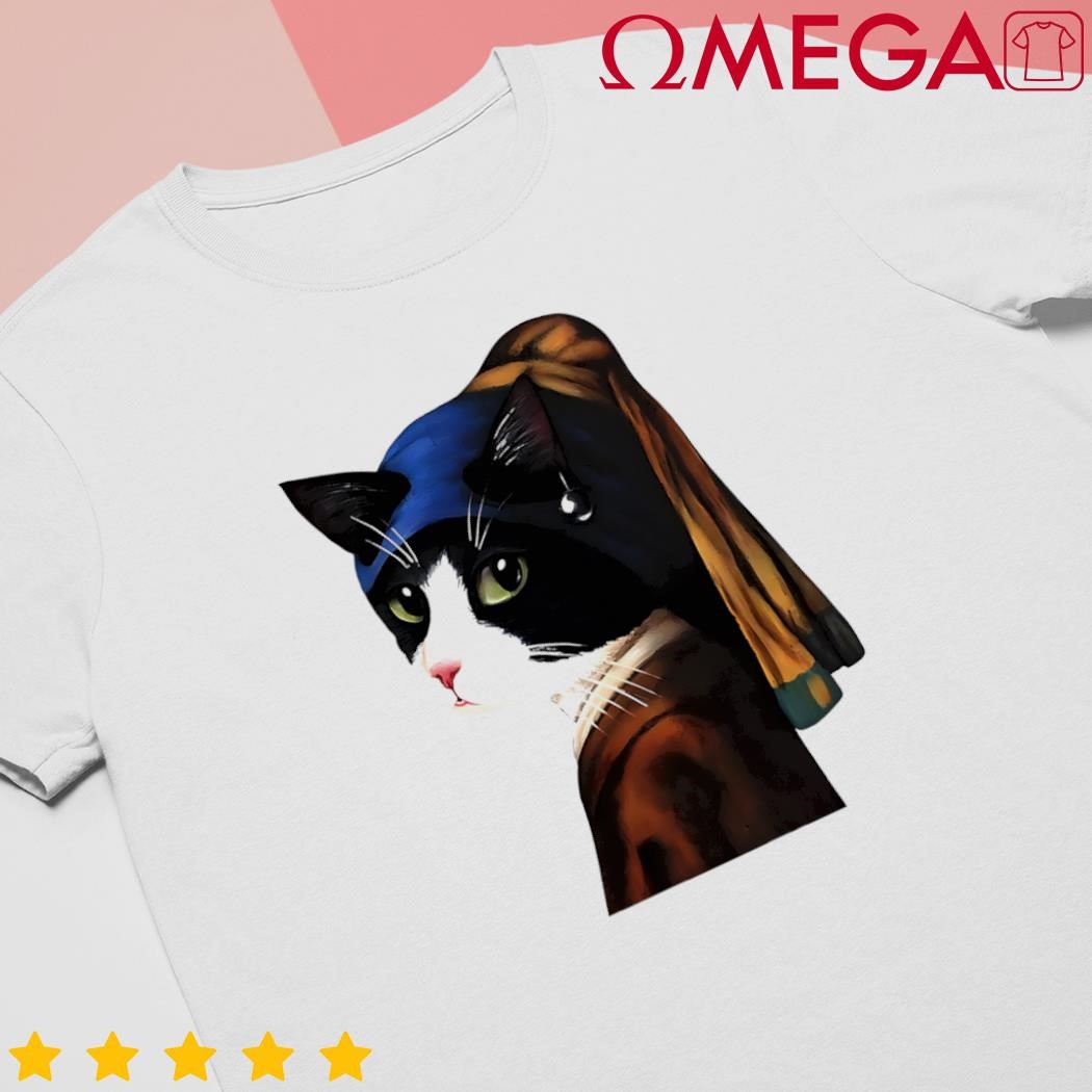 Cat with a pearl earring shirt