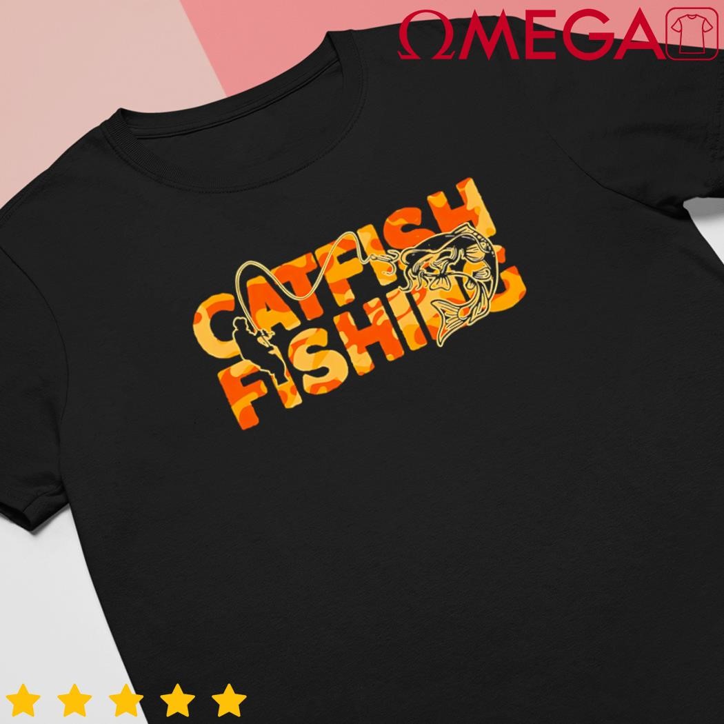 Catfish Fisherman Orange Camouflage Catfish Fishing shirt