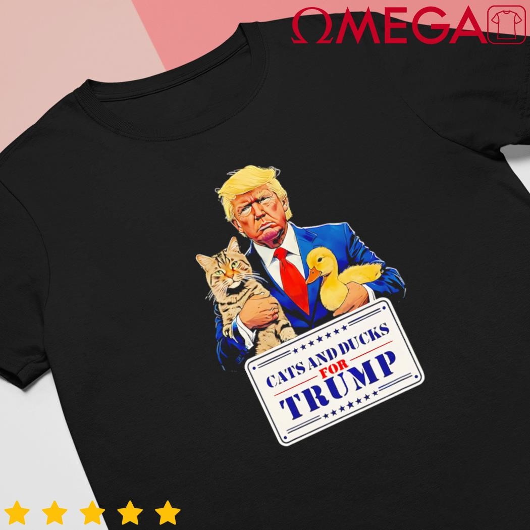 Cats and Ducks for Trump 2024 Kittens and Ducks Cartoon Meme shirt