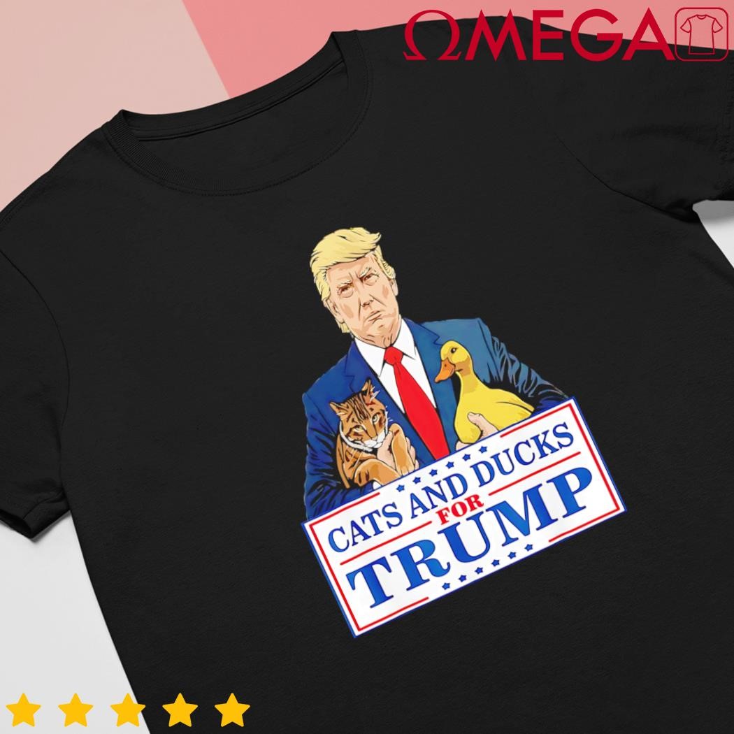 Cats and Ducks for Trump 2024 Kittens and Ducks Cartoon shirt