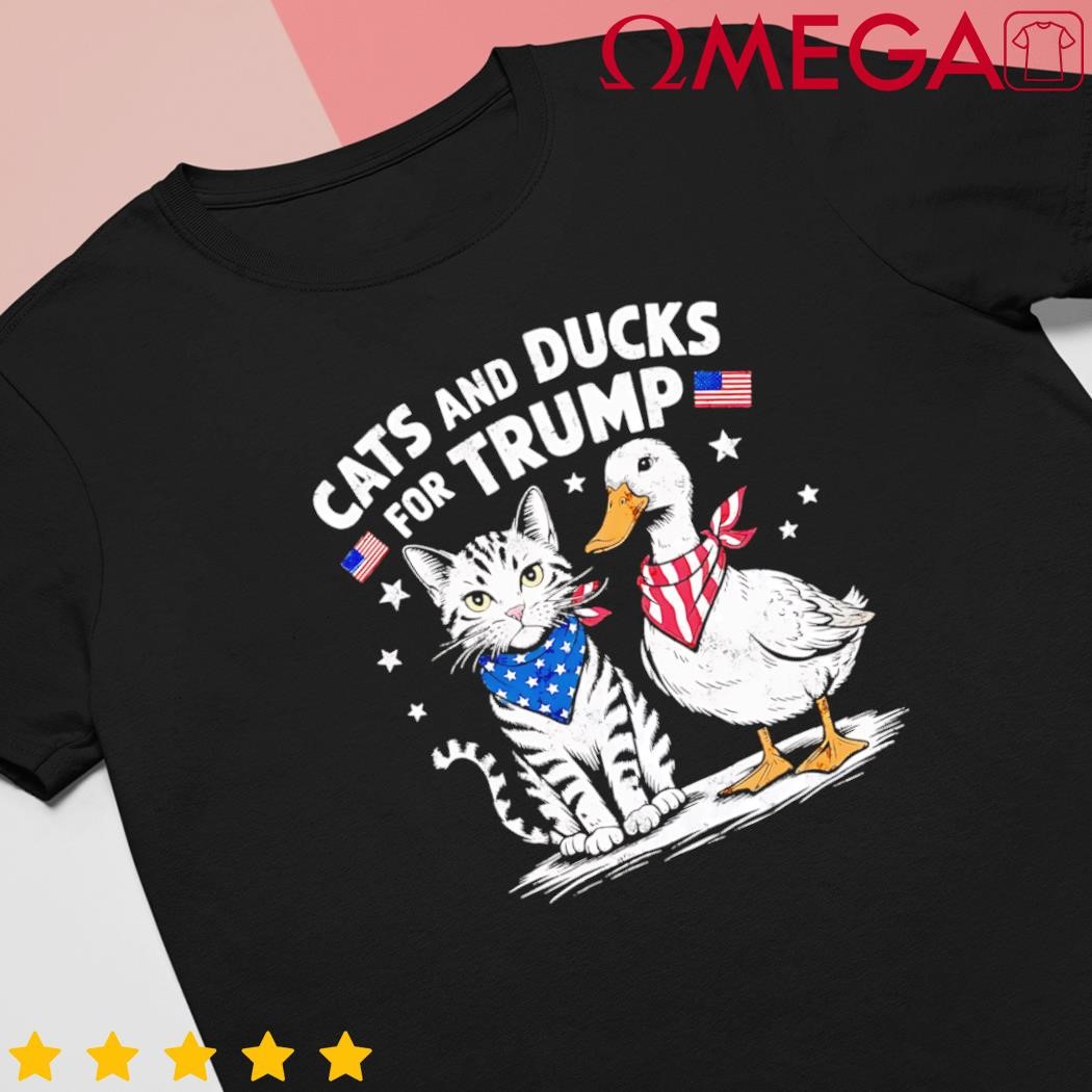 Cats and Ducks for Trump Kittens and Ducks for Trump USA Flag shirt