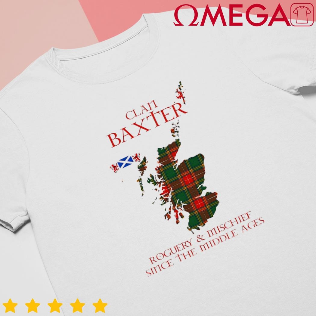 Clan Baxter Tartan Scotland Maps Saltire Lion Rampant shirt