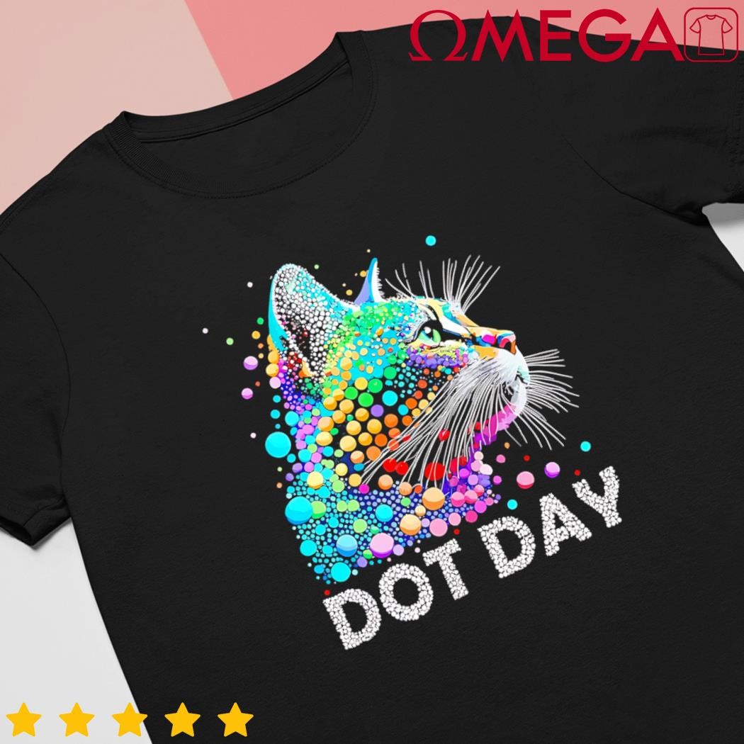 Colorful dots cat lover happy dot day shirt