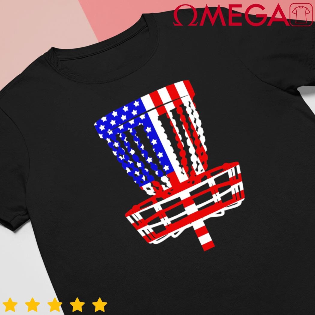 Cool Disc Golf Design Disc Golf Player US Flag shirt