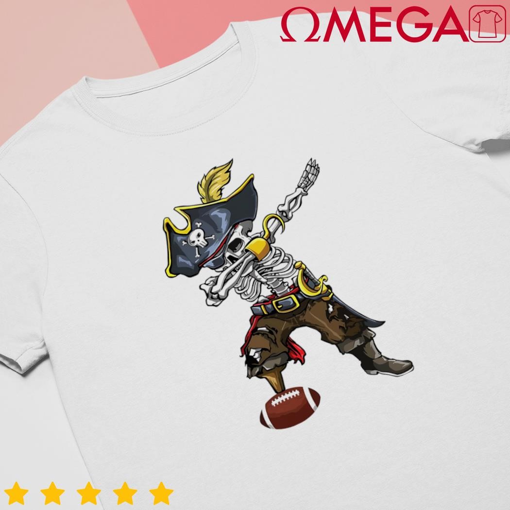 Dabbing Skeleton Pirate Football Lover Halloween Costume shirt