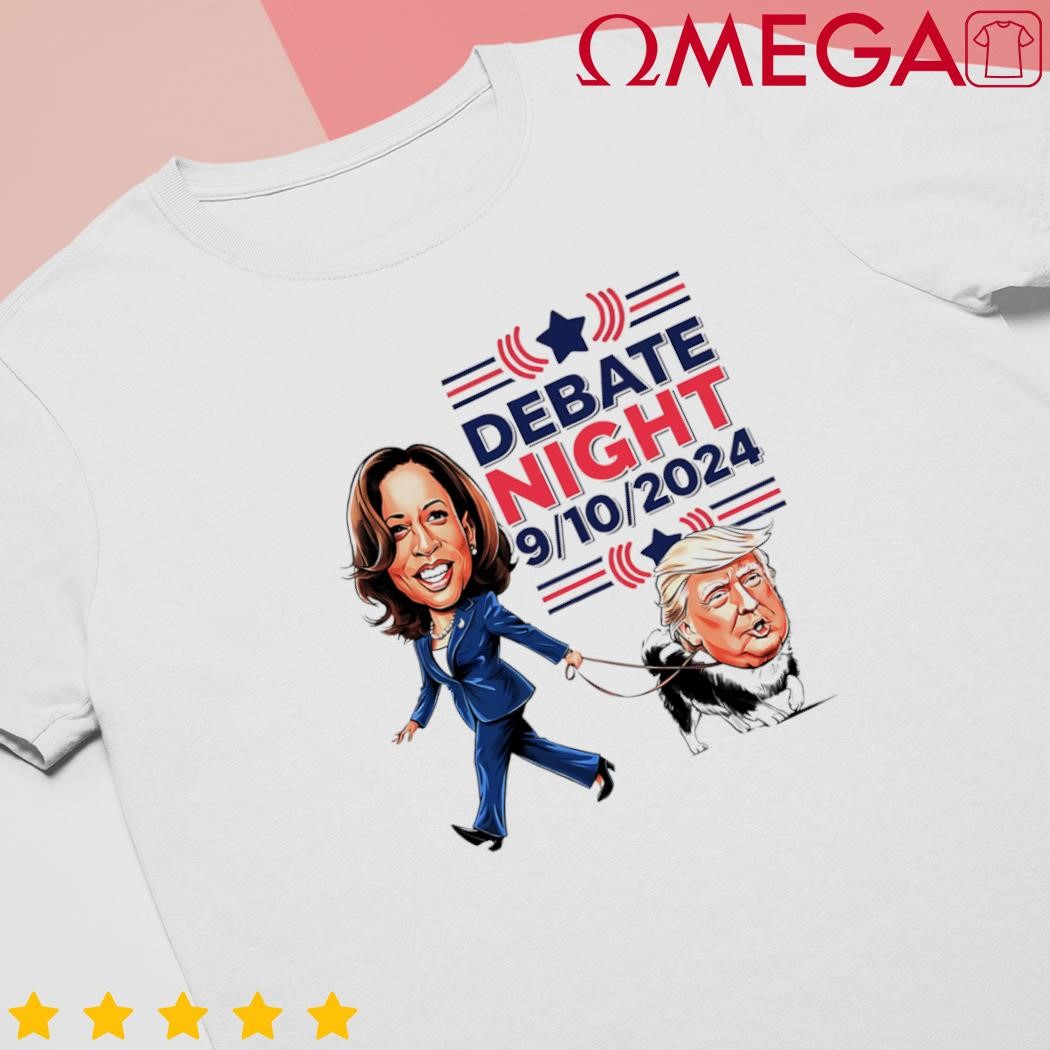 Debate Night Showdown Kamala Dog Walks Trump Fun shirt