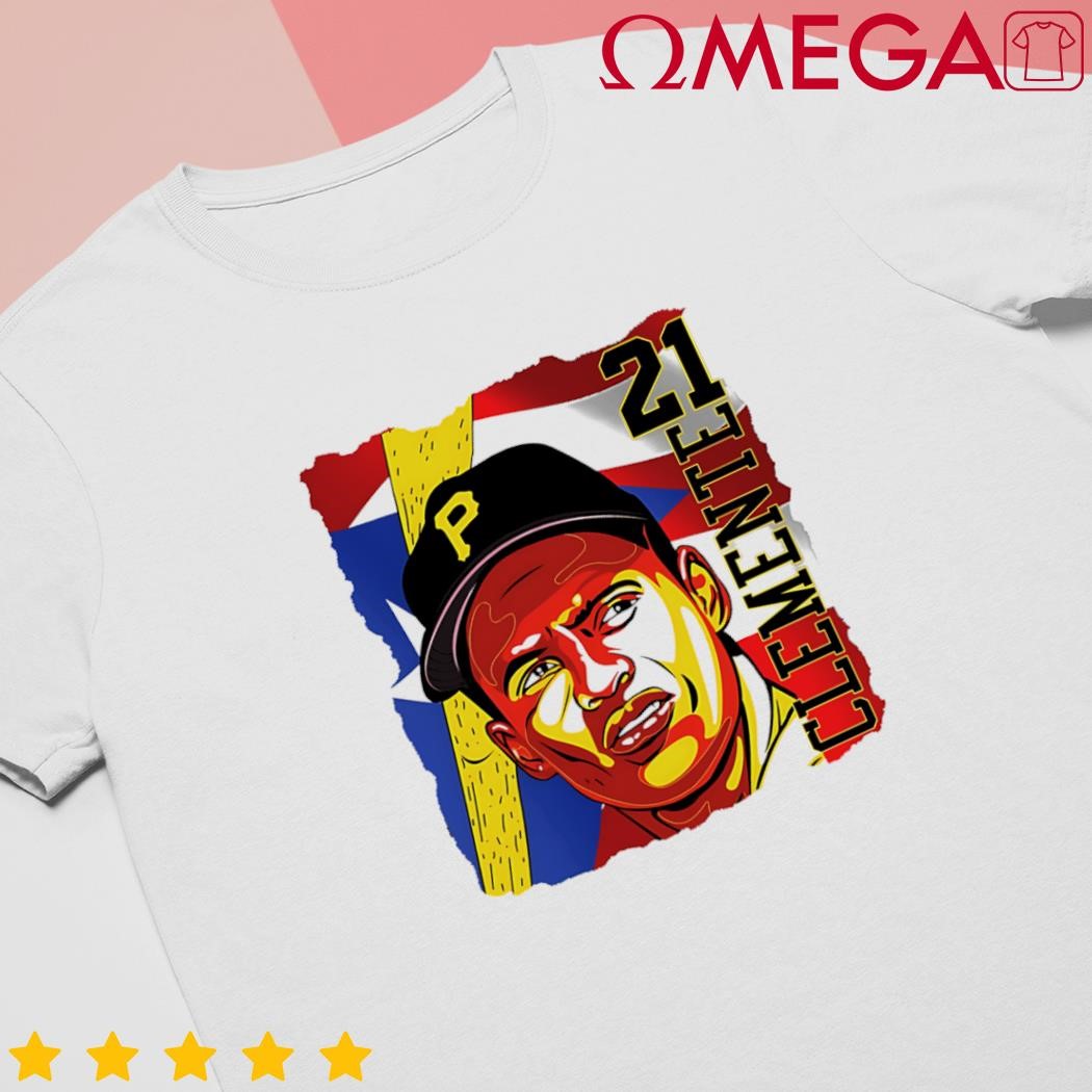 Design for PR Baseball Clemente 21 US Flag shirt