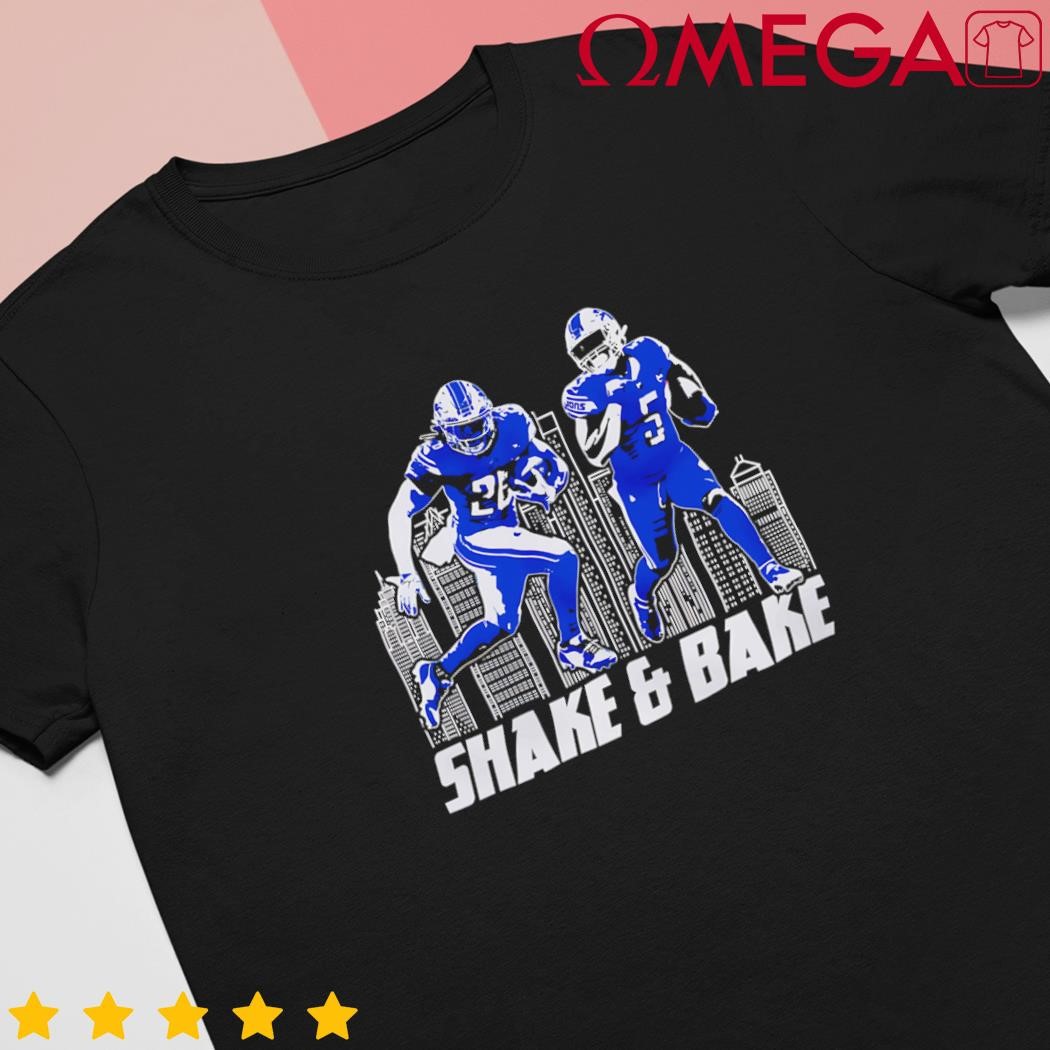 Detroit Lions Jahmyr Gibbs David Montgomery Shake and Bake Football shirt