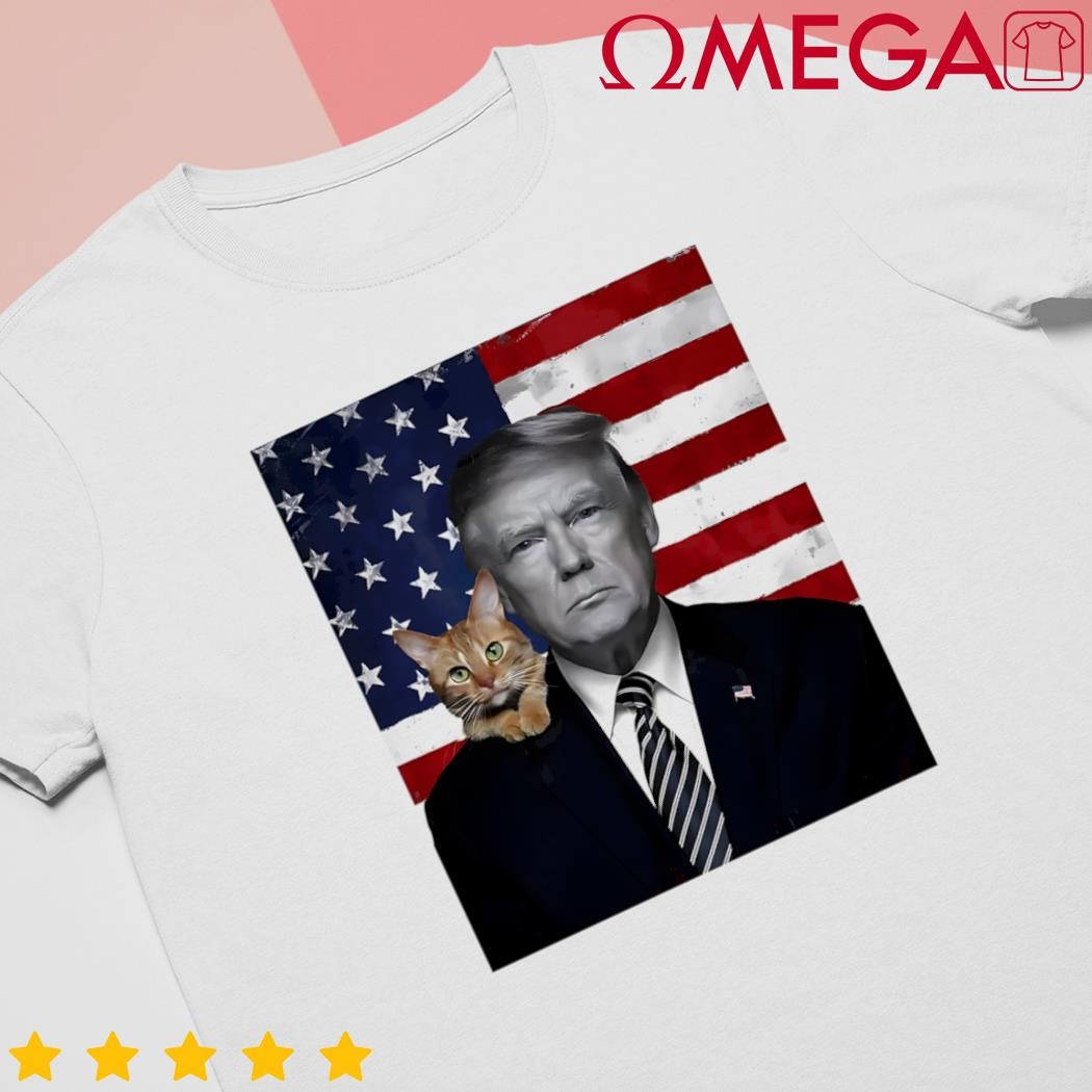 Donald Trump and Cat Political USA Flag Election 2024 shirt