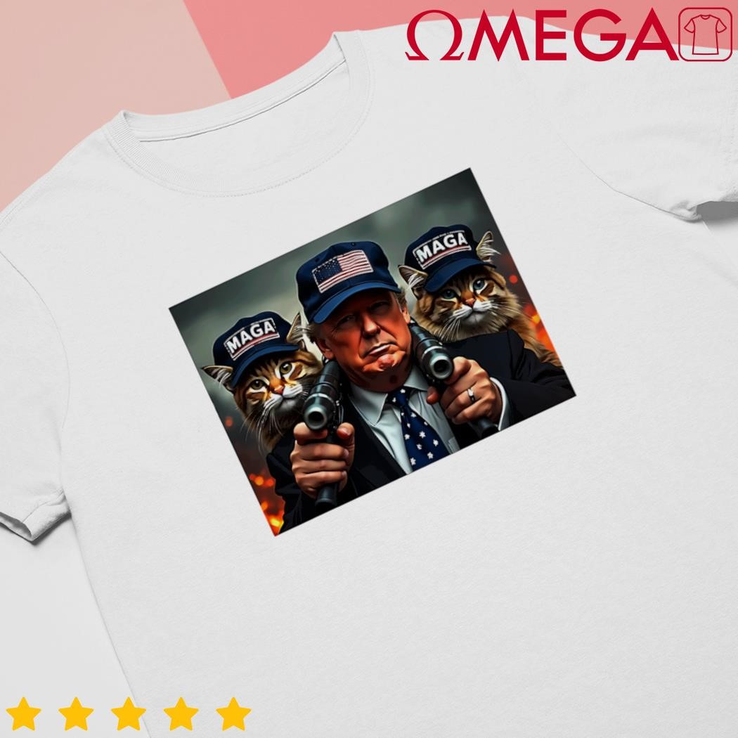 Donald Trump make cats safe again red hat 2024 debate cool design shirt