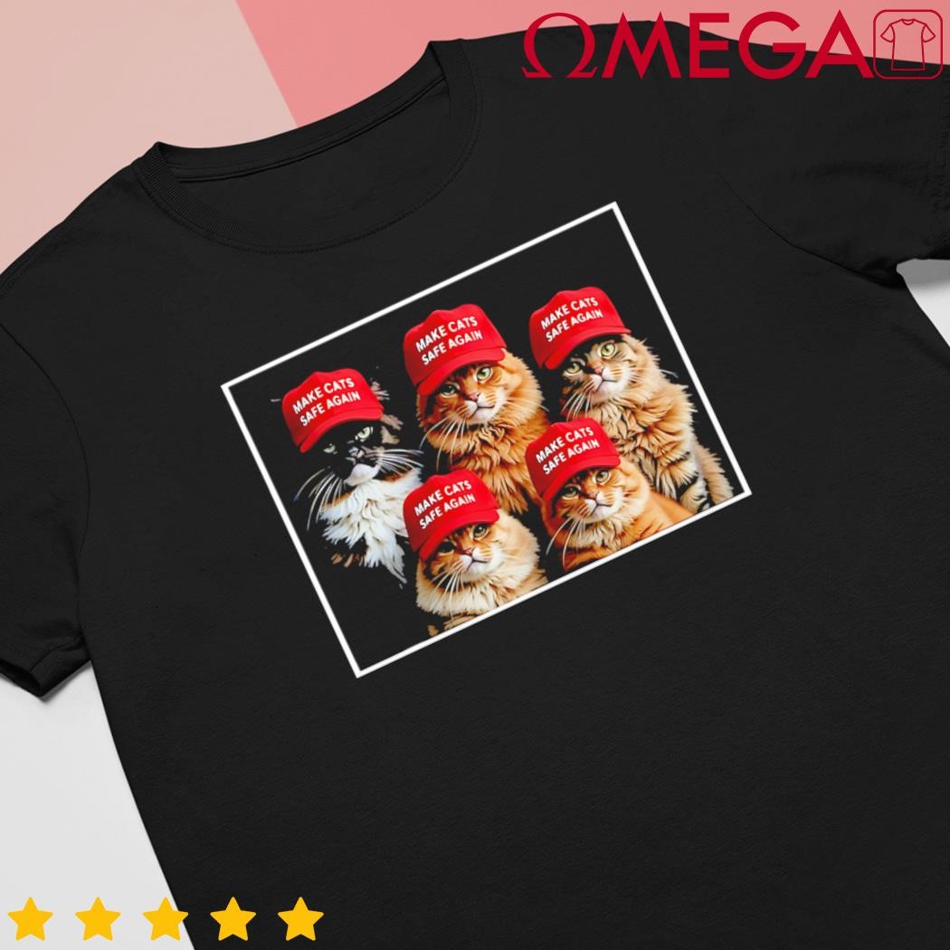 Donald Trump make cats safe again red hat 2024 debate shirt