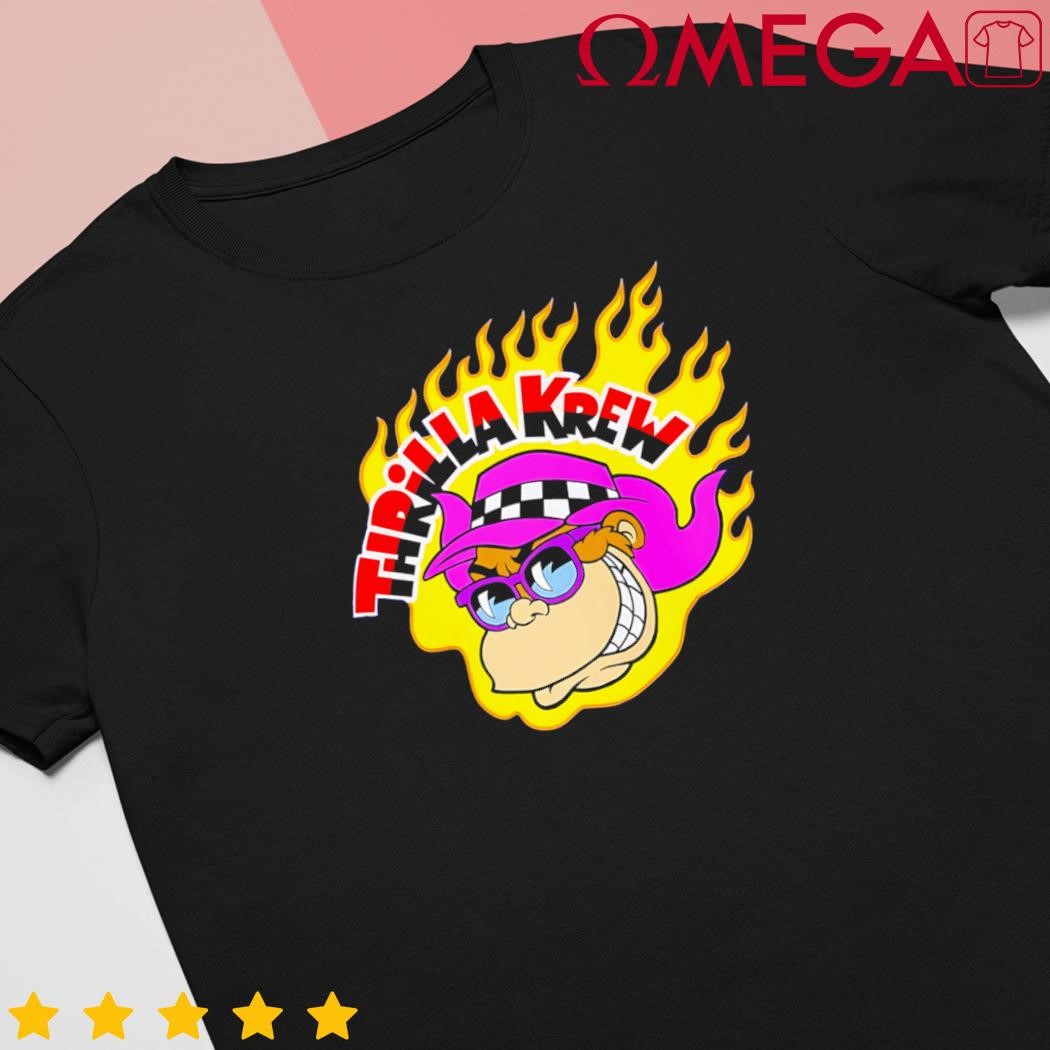 Face Thrilla Flames Cartoon shirt