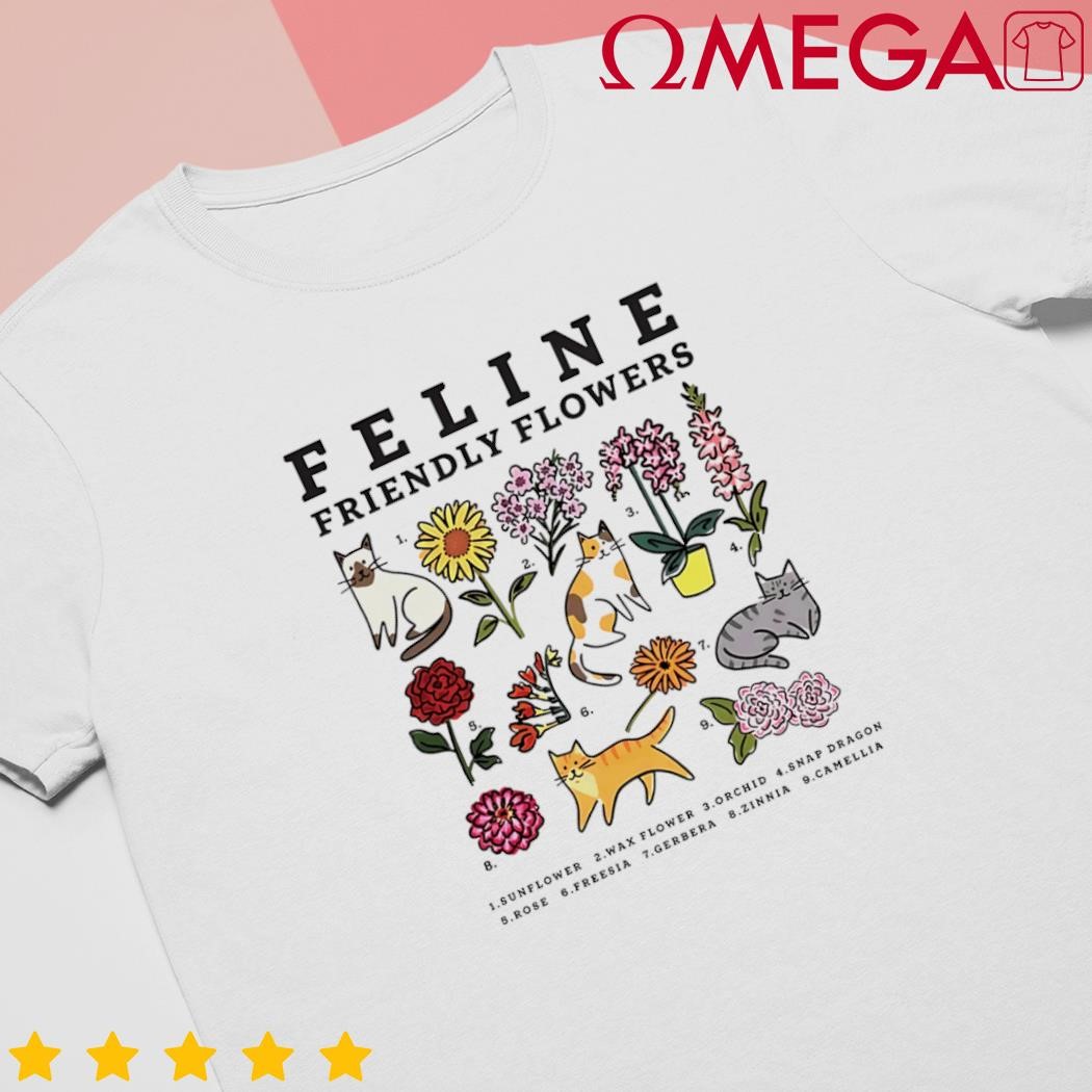 Feline Friendly Flowers Cats Cartoon shirt