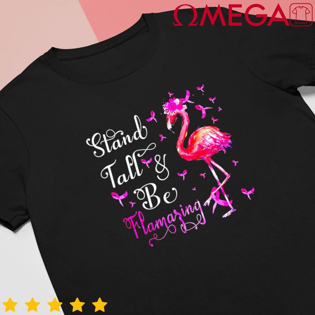 Flamingo Ribbon Support Squad Breast Cancer Awareness Gift shirt