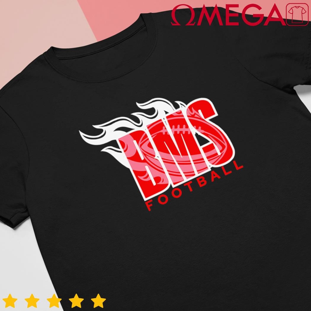 Football blake bass middle football is fire design shirt