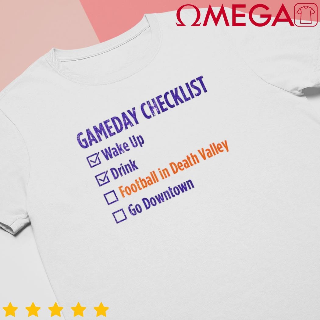 Gameday checklist tee shirt