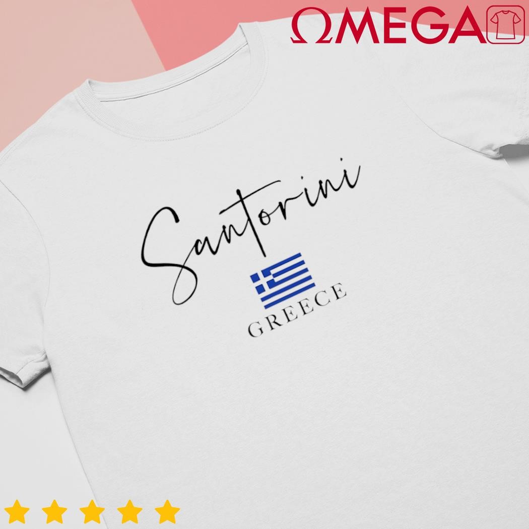 Greece flag vacation Island Santorini shirt