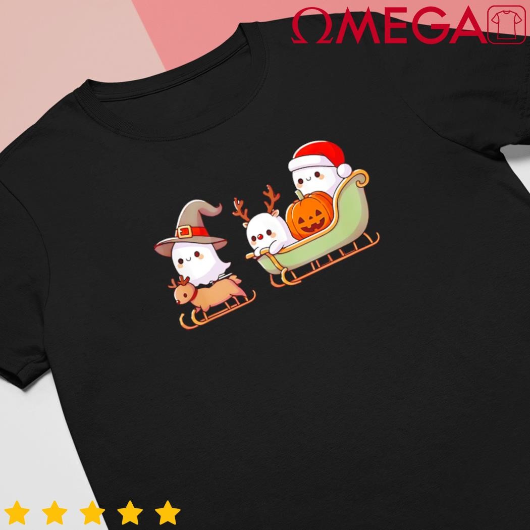 Halloween Christmas Santas Reindeer Ghost Happy Ghost shirt