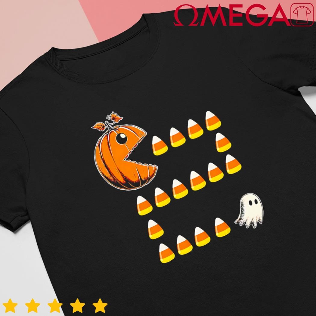 Halloween Jack O Lantern Pumpkin Eating Candy Corn 2024 shirt