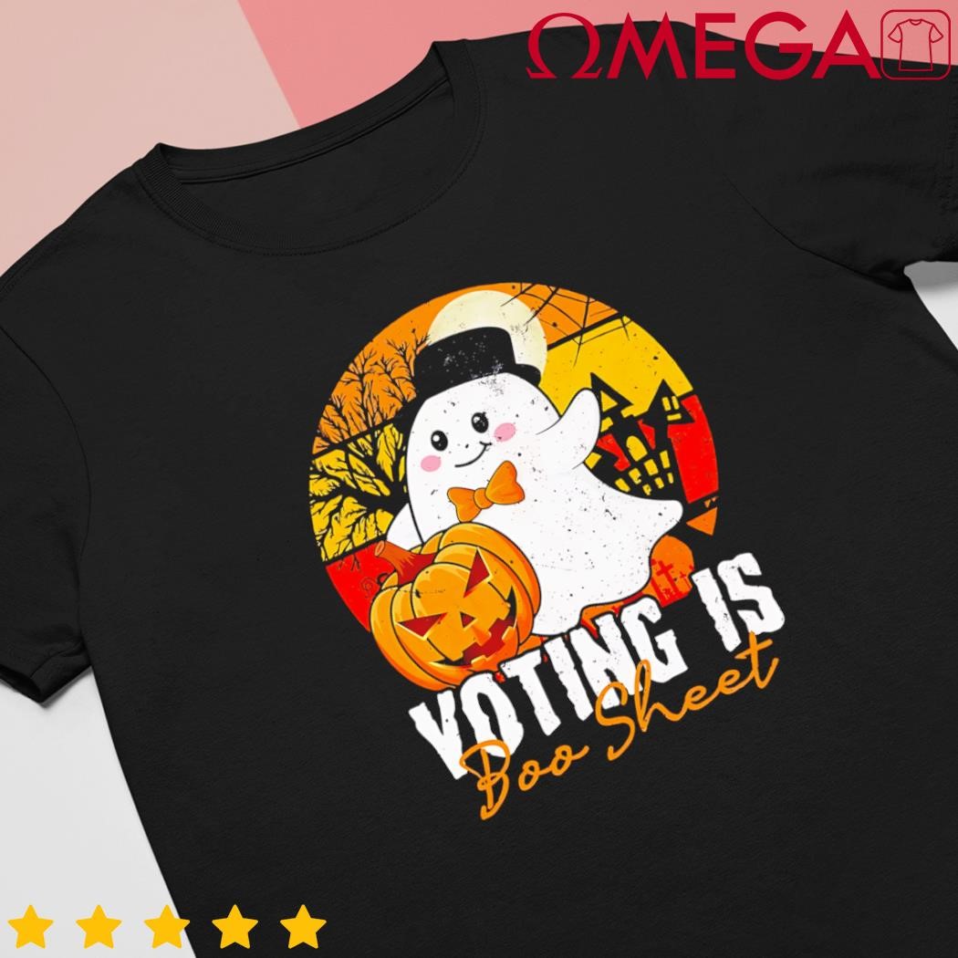 Halloween political ghost USA voting is boo sheet pumpkin retro shirt