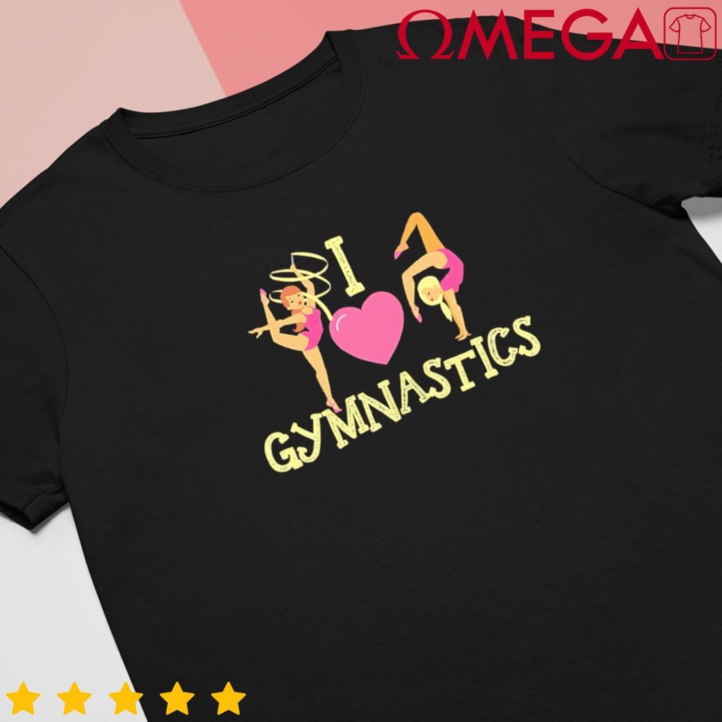 I Love Gymnastics Children Gymnast Lover Cheerleader Cartoon shirt