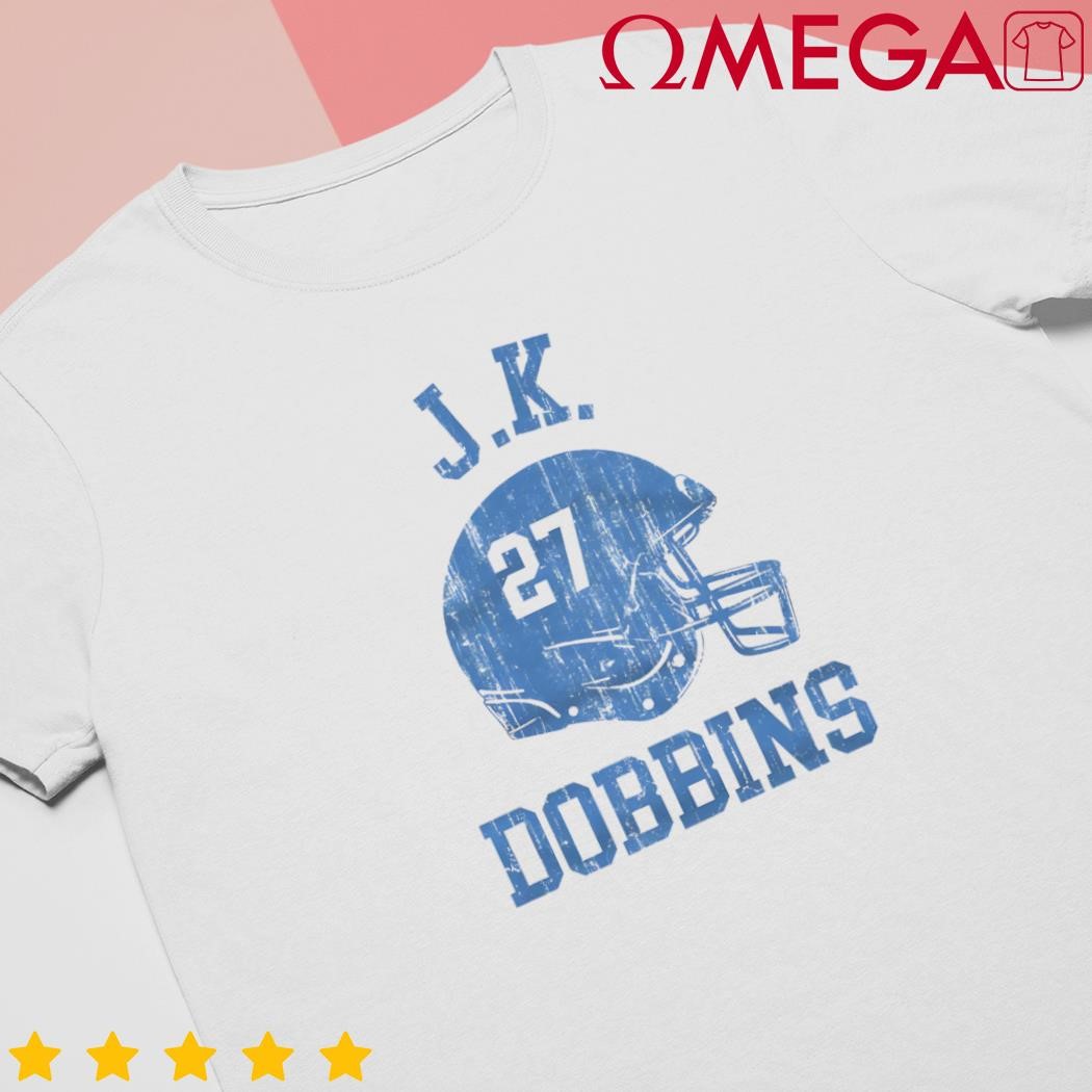 J.K. Dobbins 27 Los Angeles Helmet Font shirt