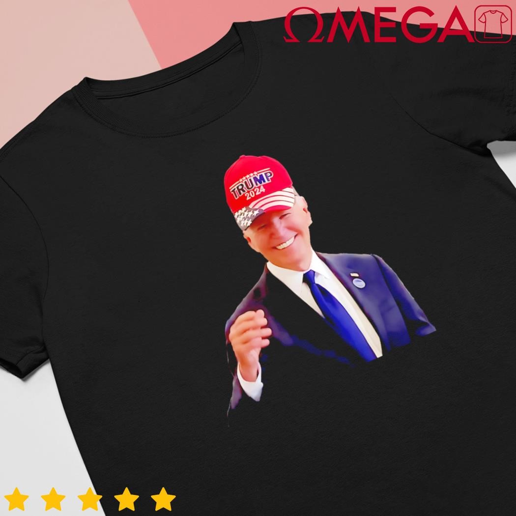 Joe Biden Dons Trump 2024 cap wear a Trump hat shirt